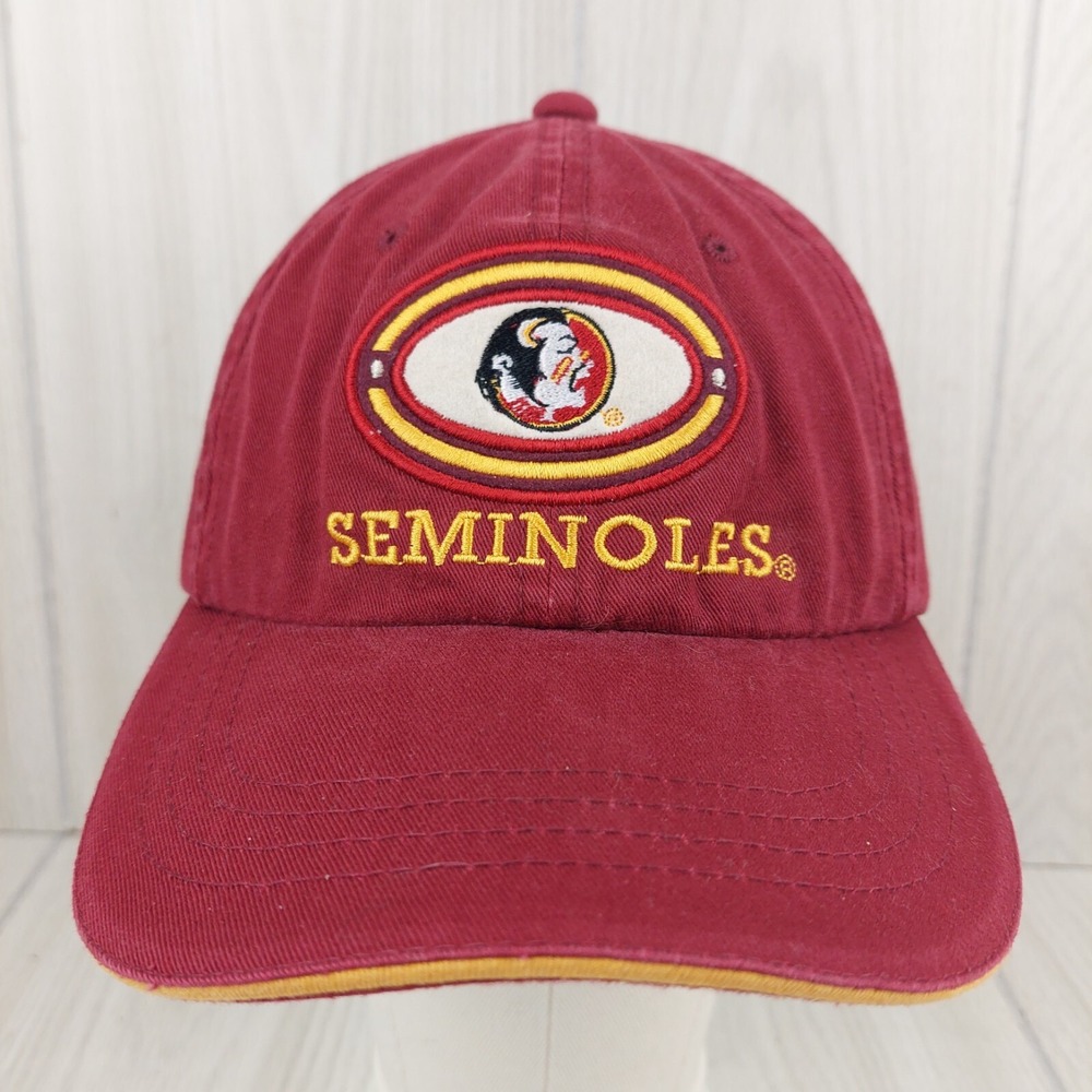 Florida State Seminoles Hat Mens OSFA Red Embroidered Baseball Cap Dad Football